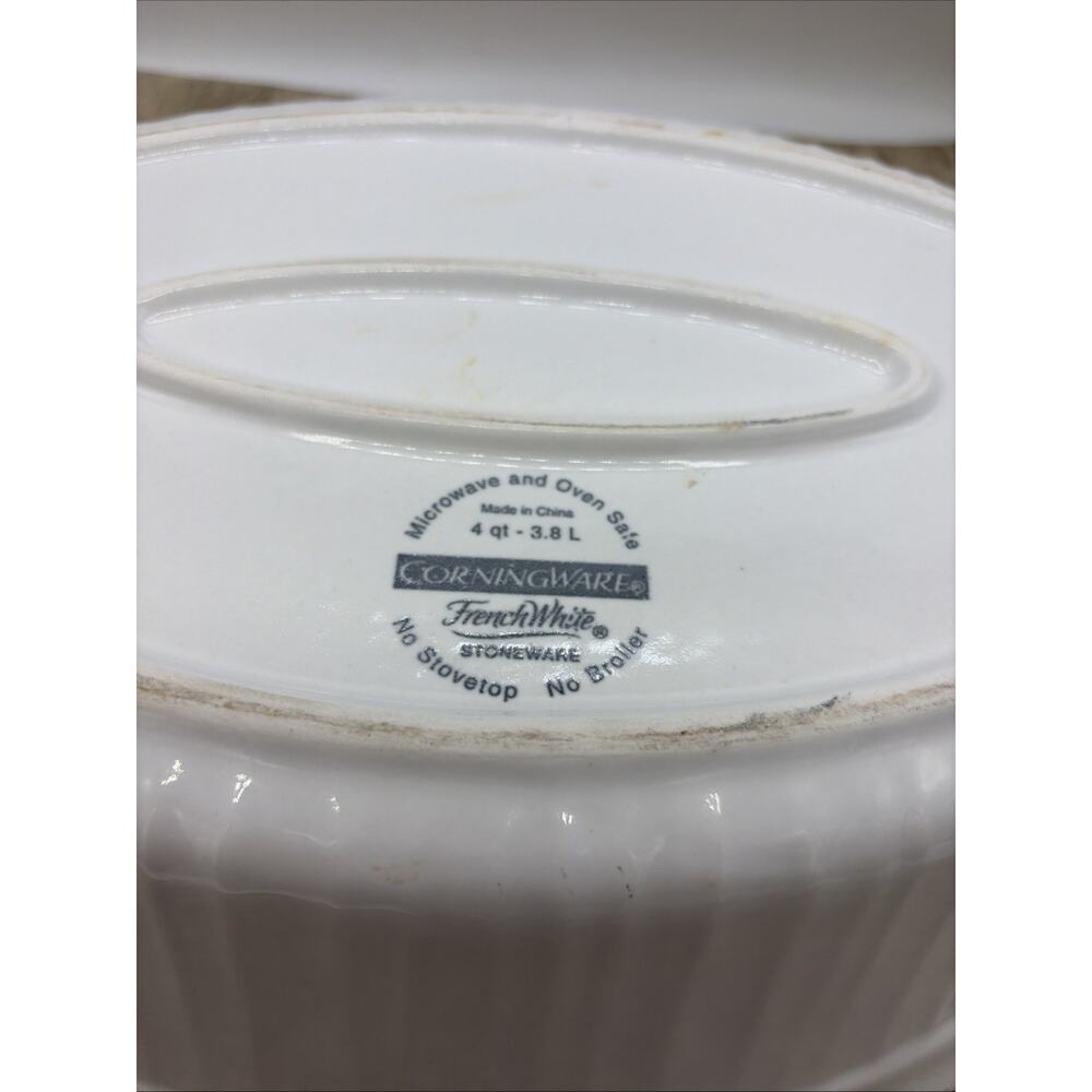 CorningWare French White CW-34C 4 Qt Oval Casserole Roaster - No Lid - Picture 9 of 11